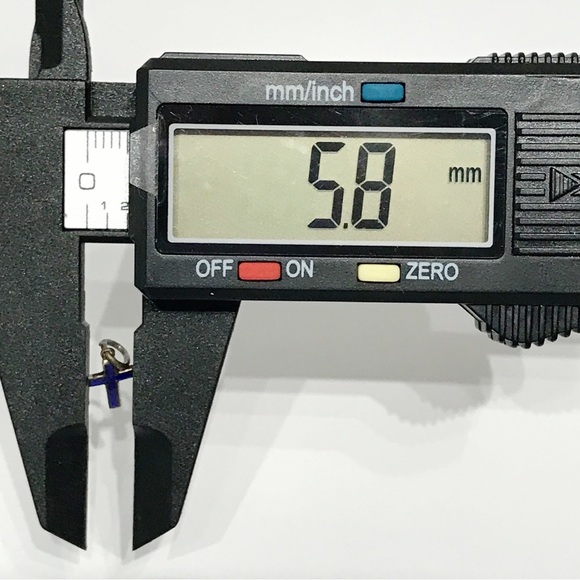 Vintage Tiny Blue Enamel Italian Cross Catholic Necklace Bracelet Pendant Charm - Picture 11 of 14